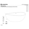 thumbnail image 6 of Kingston Brass VRTOV633724 63-Inch Solid Surface Oval Double Slipper Freestanding Tub with Drain in Matte White, 6 of 10