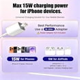 thumbnail image 2 of Wireless Charger,15W Fast Charging Pad Compatible with iPhone 17/16/15/14/13/12 Series & AirPods 4/3/2/Pro Magnetic Charging Stand，3Pack，White, 2 of 11
