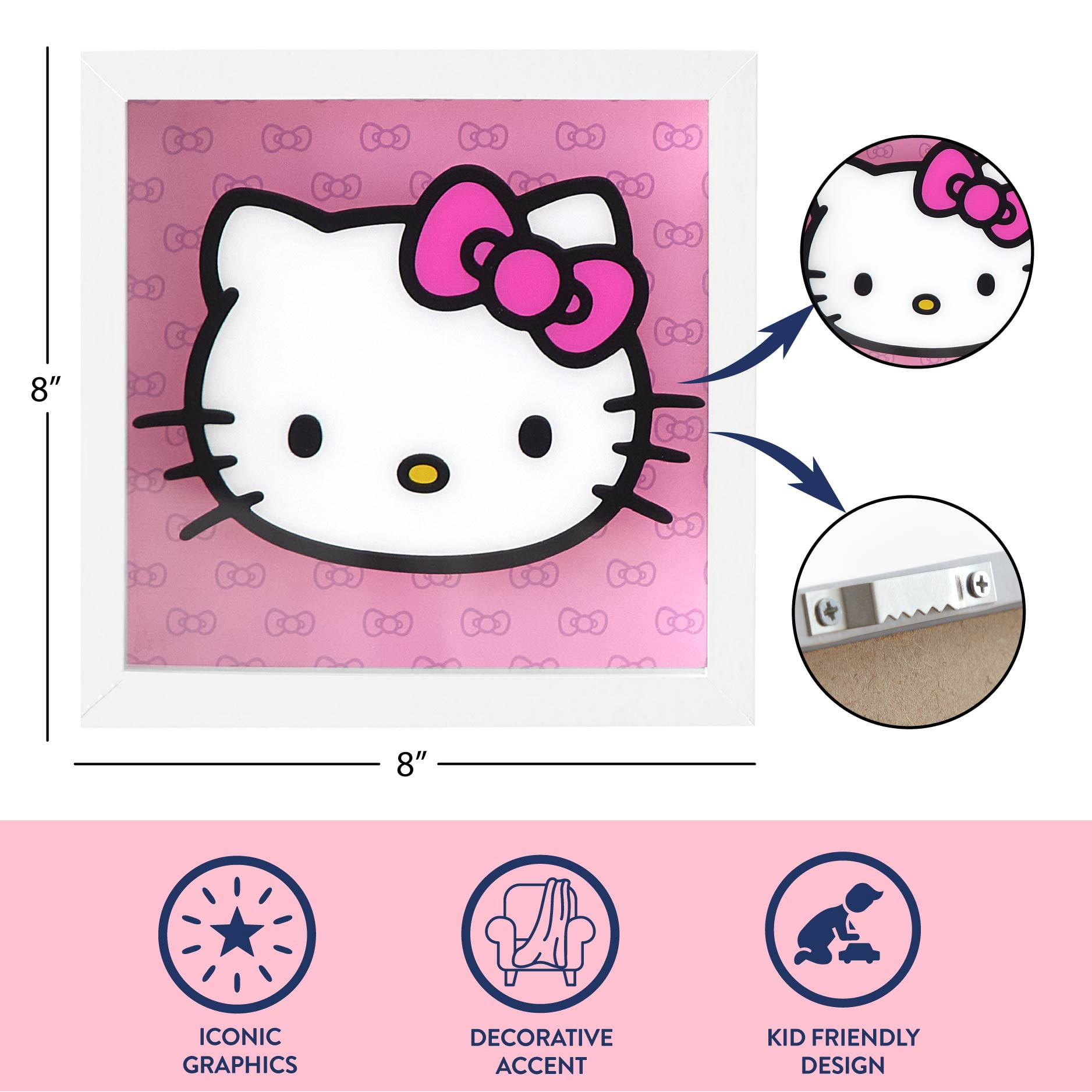 Hello Kitty Wall Décor for Kids Room, 2-Pack