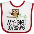 thumbnail image 3 of Inktastic My Gigi Loves Me Girl Owl Girls Baby Bib, 3 of 4