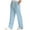 #H-Light Blue, variant on Mens Textured Wide Leg Lounge Pants Elastic Drawstring Waist Soft Comfortable Casual Trousers,Size:2XL