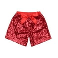 thumbnail image 4 of Xdegoge Girls Sequin Shorts with Satin Bow, Elastic Waist Sparkly Summer Shorts for Kids Party Holiday Outfits, 4 of 6