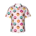 thumbnail image 1 of Balery Colorful Donuts Camisas hawaianas de manga corta para hombre, camisas playeras de corte holgado, camisas de vacaciones con botones,Small, 1 of 7