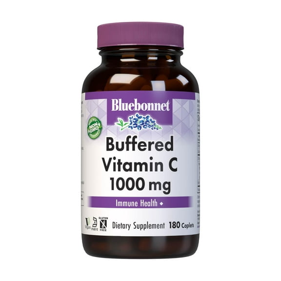 Bluebonnet Buffered Vitamin C 1000mg with Calcium Ascorbate for Immune Health*, 180 Caps