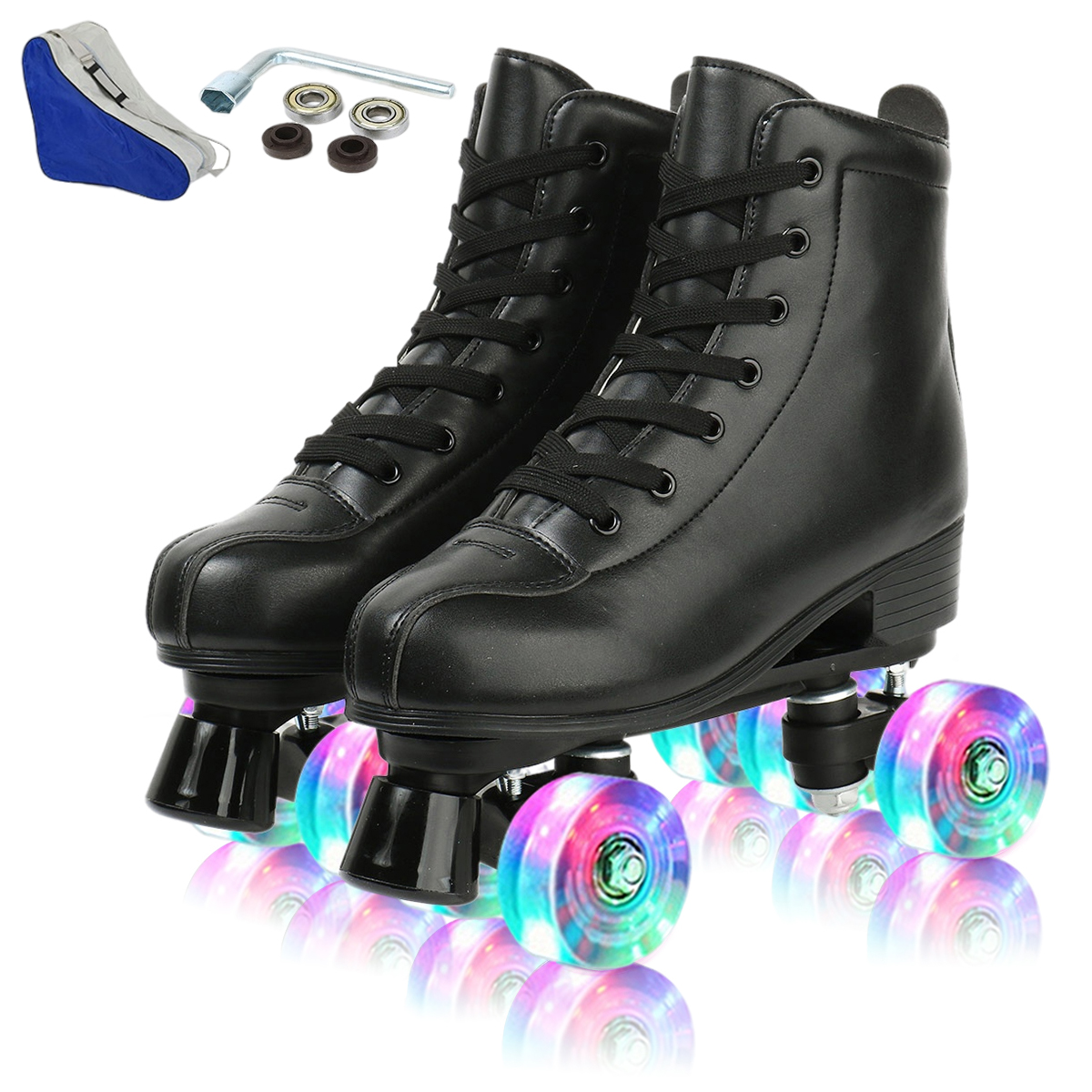 LED Roller Skates for Women&Men, Skates Wheels Roller Skates High Top Soft Leather for Beginners