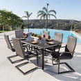 thumbnail image 3 of RST Brands Barcelo 7 Piece Aluminum Outdoor Modern Dining Set - Brown, 3 of 4