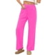 thumbnail image 5 of Amzcrzy Pantalones Mujer A Rayas Informales Cintura Alta Cordón Elástico Tipo Bóxer Cómodos Holgados Anchos Con Bolsillos Tallas S-2XL Rosa, 5 of 8