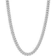 HANRU The Shop 6MM Miami Cuban Chain Necklace 16" 18" 20" - White Gold