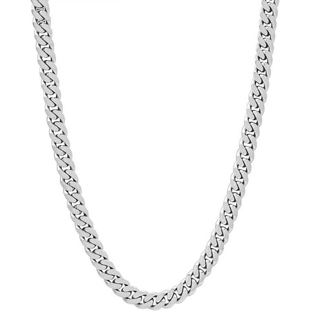 HANRU The Shop 6MM Miami Cuban Chain Necklace 16" 18" 20" - White Gold