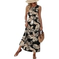 thumbnail image 1 of Robes d'Été Babydoll Robe Maxi Taille Empire Plage Vacances Robes d'Été 2026 avec Poches, 1 of 3