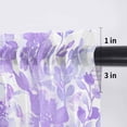 thumbnail image 5 of Purple Flowers Valance Curtains for Kitchen/Living Room/Bathroom/Bedroom Window, Rod Pocket Small Topper Half Short Window Curtains Voile Sheer Scarf, Watercolor Summer Botanical Floral 54"x18", 5 of 8