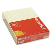 Universal Glue Top Pads, Wide/Legal Rule, 8.5 x 11, Canary, 50 Sheets, Dozen -UNV22000
