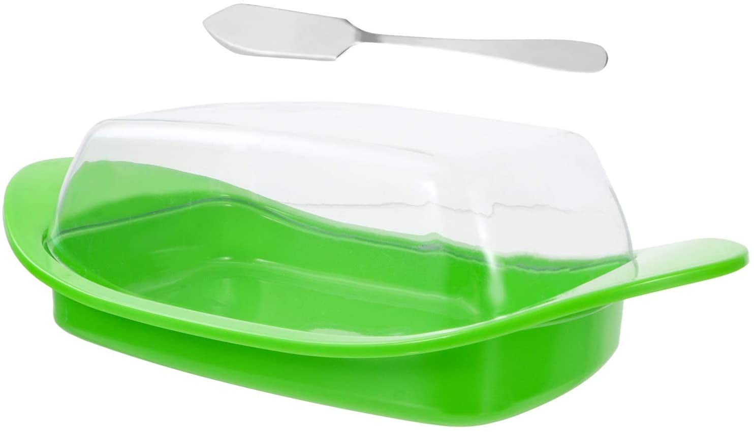 Butter Dish with Lid Plastic Butter Keeper with Butter Cutter Clear
