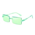 thumbnail image 1 of Frameless Cut Edge Square Gradient Ocean Piece SunglassesFluorescent GreenNosize Gao Jinjia unisex, 1 of 2
