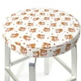thumbnail image 3 of Pofeuu Squirrel And Rose Print Round Bar Stool Covers - Super Soft and Washable Elastic Stool Cushion Slipcover Easy Clean Velvet-12 inch, 3 of 7