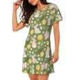 thumbnail image 2 of Easygdp Happy Easter Camisón de manga corta para mujer, informal, estampado, 2 of 6