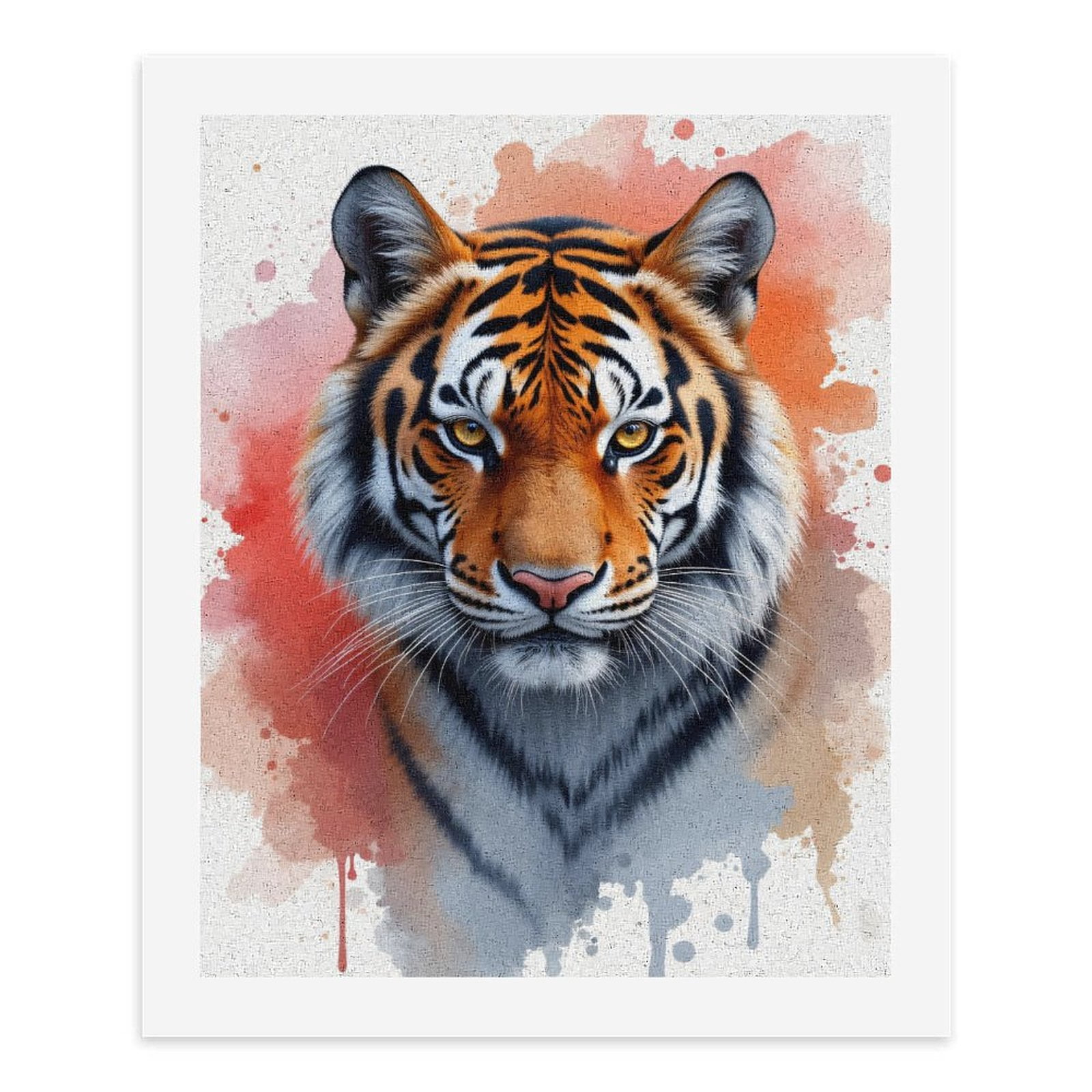 Paint By Numbers Kit for Adults Beginner - DIY Tiger Portrait Watercolor Art Canvas Painting Kits for Adults, Frameless Paint By Number for Adults for Home Wall Decor 16x20 Inch