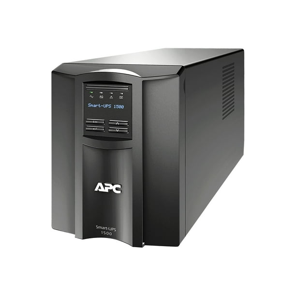 APC UPS 1500 LCD Smart- - UPS - AC 120 V - 1 kW - 1440 VA - Ethernet, RS-232, USB - Connecteurs de Sortie: 8 - Noir - avec Carte de Gestion Réseau APC UPS - Non Vendu en CO, VT et WA