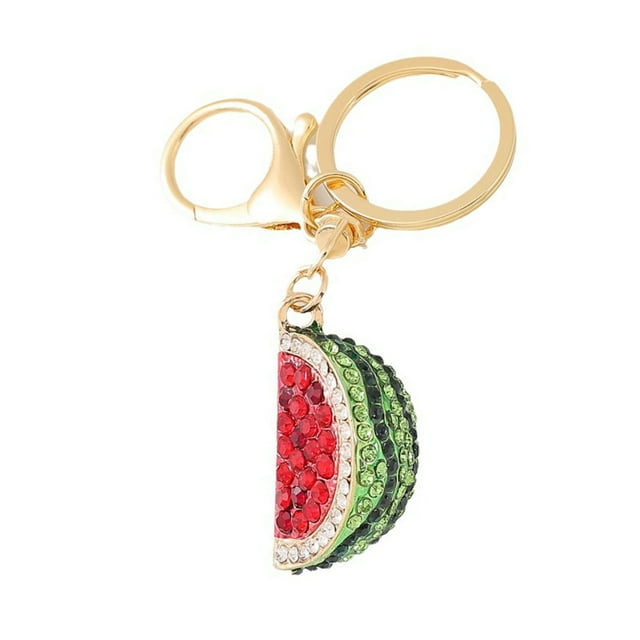 SUNSIOM Watermelon Keychains, Elegant Rhinestones Portable Lightweight Hanging Pendant Keyring for Backpack Key Present