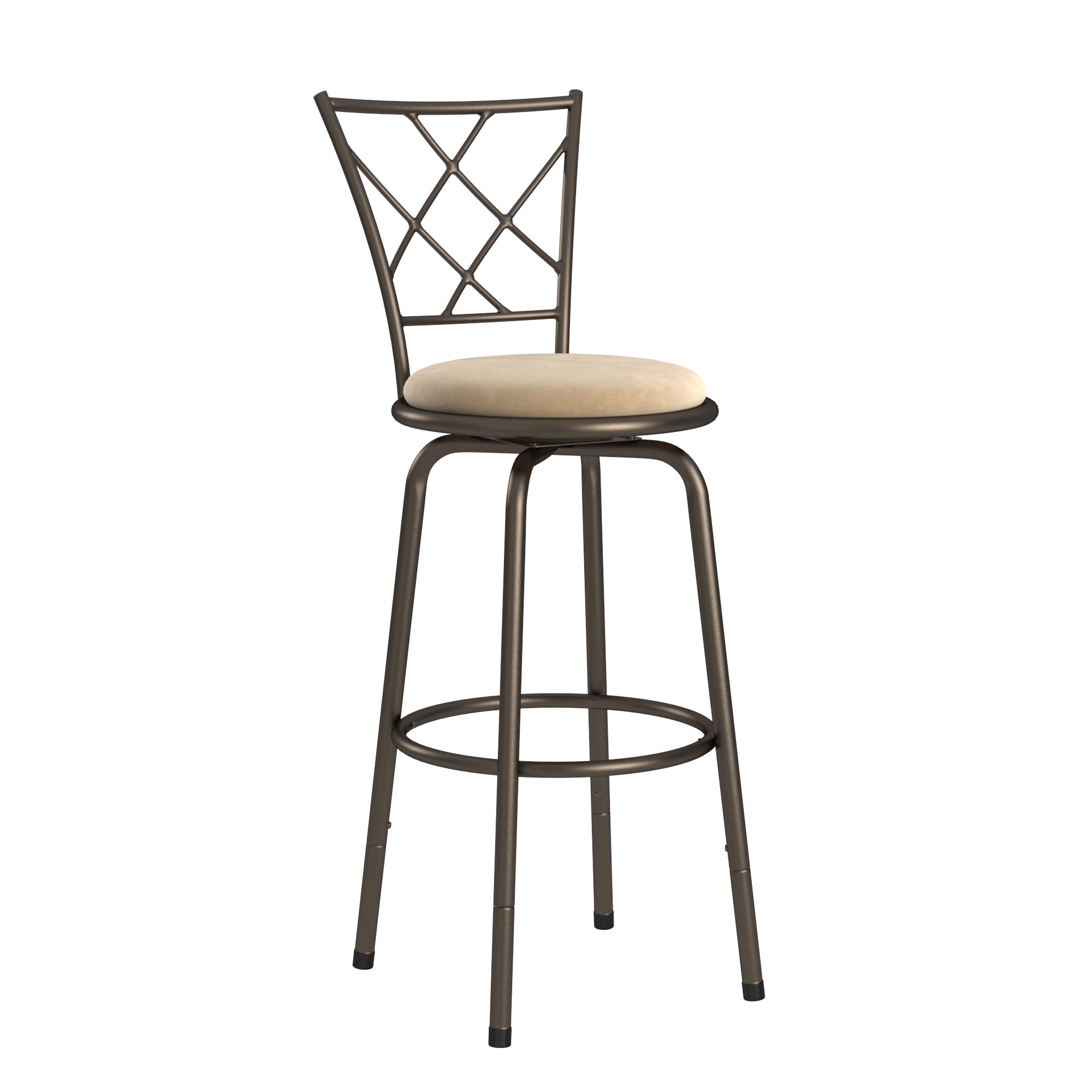 Weston Home Aidan Quarter X-Back Adjustable Swivel Bar Stools, Sheen Black (Set of 3)