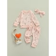 thumbnail image 2 of Kiapeise 3Pcs Infant Baby Girls Floral Outfits Long Sleeve Pullover Sweatshirt Pant Headband Sets, 2 of 9