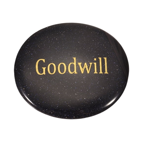 Uxcell Natural Thumb Worry Stone, 1.8"x1.5" Oval Crystal Stone with Inspirational Words, Pocket Rock Anxiety Crystals for Women Stress Gifts Meditation, Sparkle Blue(Style 37)