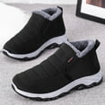 thumbnail image 3 of Men's Slip On Black Ankle Boots Arch Support Fleece Lined Snow Booties Winter Warm Non Slip Work Shoes, 3 of 6