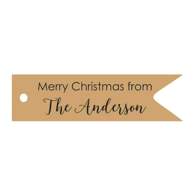 100 PCS Personalized Family Name Merry Christmas Wishes Gift Tags Custom Made Hang Paper Tags