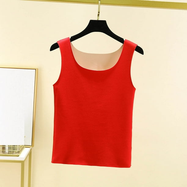 Ropa interior térmica para mujer, blusa de poliéster de color liso de terciopelo de doble cara, cálida, sin costuras, cuello redondo, talla grande