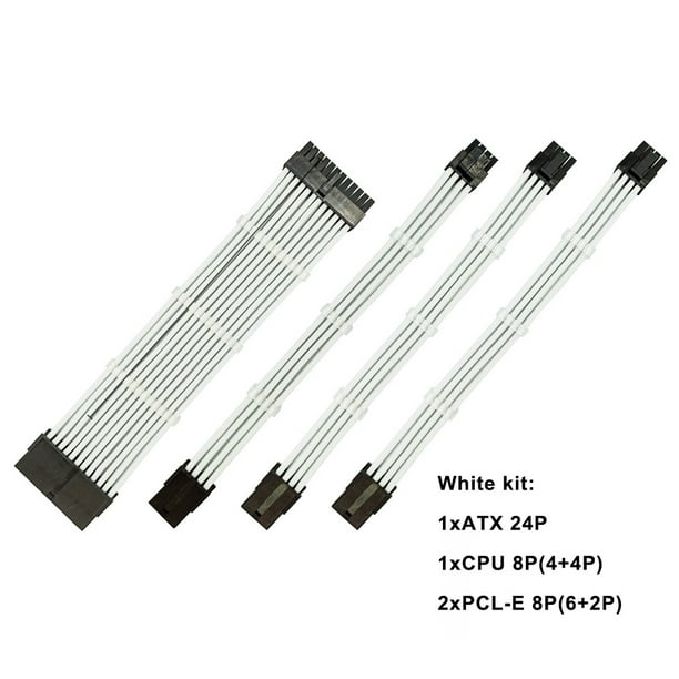 PSU Extension Cable Desktop Computer Power Supply Nylon Cord Set 24pin