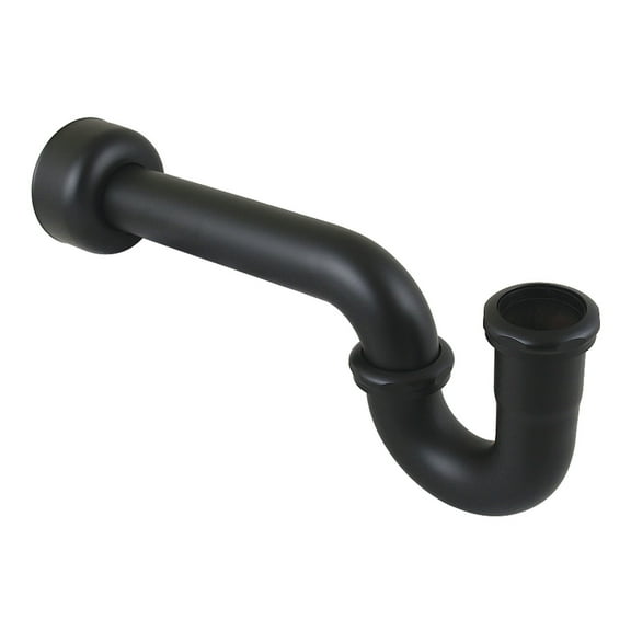 Kingston Brass CC4240MB 1-1/4" (or 1-1/2") x 1-1/2" P-Trap with Box Flange, 13-1/16" Length, 18 Gauge, Matte Black