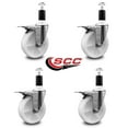 thumbnail image 2 of 5 Inch Nylon Swivel 1-3/8 Inch Expanding Stem Caster Set Total Lock Brake, 2 of 2