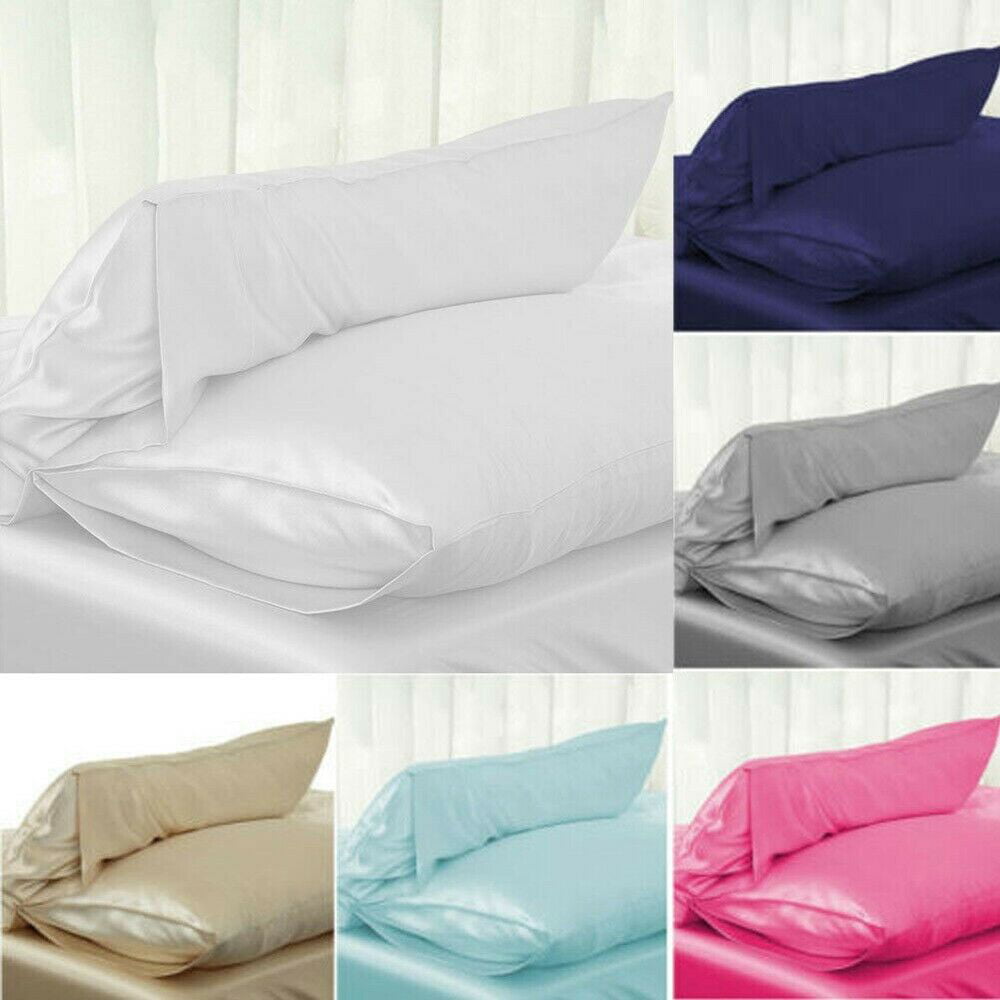 Comfortable Queen/Standard Satin Cushion Cover Bedding Pillow Case Home Decor 