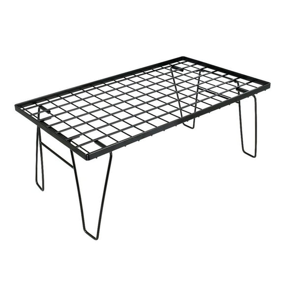 Camping Grill Rack Barbecue Rack Folding Grill Table Collapsible Campfire Grill Camping Grill Campfire Charcoal Gas BBQ Rack Grilling Stand for Backpacking Hiking Picnics Fishing Outdoor