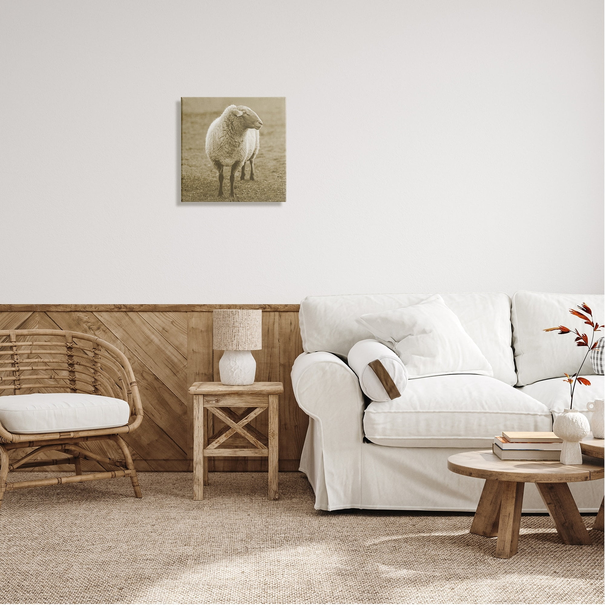 Stupell Industries Sheep Grazing Farmland Photography Animals & Insects Photography Gallery Wrapped Canvas Print Wall Art