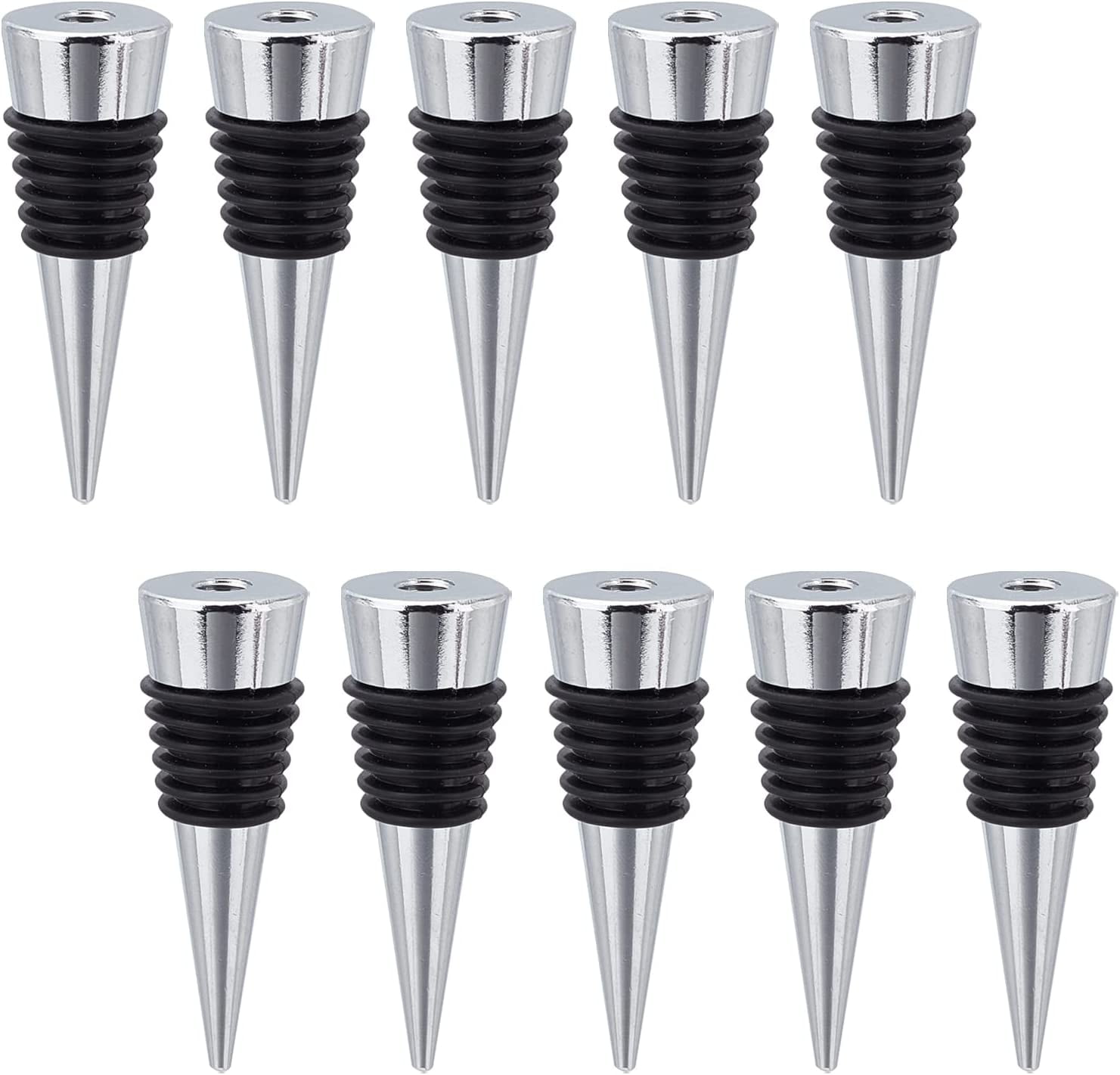 10 Pack Wine Bottle Stopper, Stainless Steel Wine and Beverage Bottle