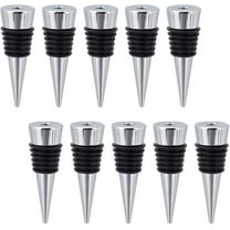 10 Pack Wine Bottle Stopper, Stainless Steel Wine and Beverage Bottle Stoppers, Reusable Wine Saver Corks Bottle Stoppers Hardware for Wedding Wine Party Bar Turning Storage Crafts