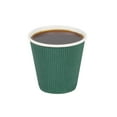 thumbnail image 2 of Restpresso 8 oz Forest Green Paper Coffee Cup - Ripple Wall - 3 1/2" x 3 1/2" x 3 1/4" - 500 count box, 2 of 10