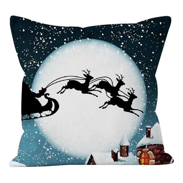 Funda de almohada de dibujos animados de Navidad Funda de almohada de impresión digital decorativa Funda de cojín Funda de cojín Speravity JJ17301-01