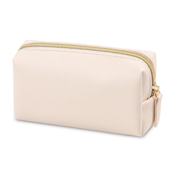 Women's Octagonal Makeup Bag - Leather Travel Cosmetic Organizer with Large Opening, Portable Wash Bag for Toiletries & Accessories, 16.2x4.8x8.2cm