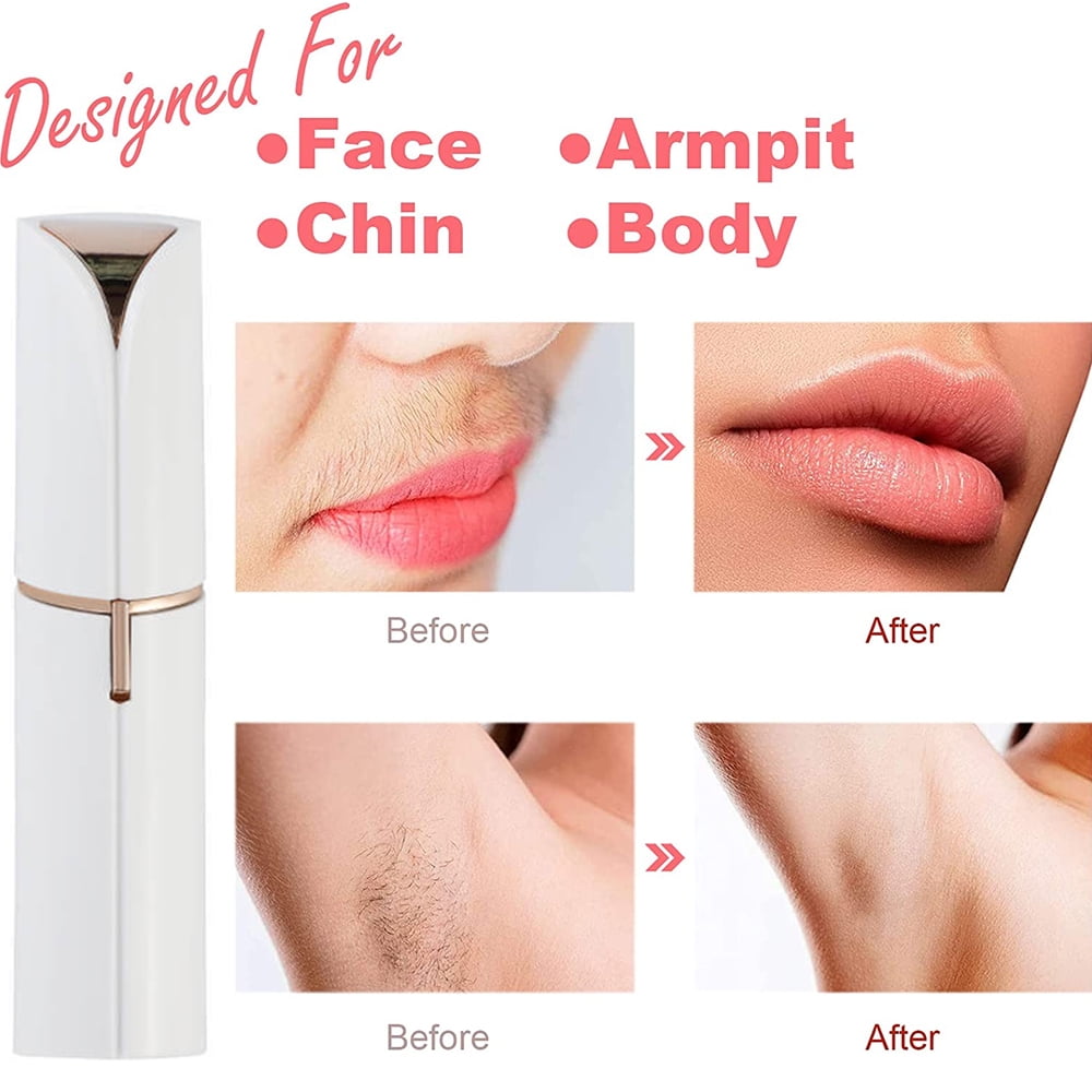 Flawless Facial Hair Remover for Women, Blush/Rose Gold Electric Face Razor for Women for Instant and Painless Hair Removal