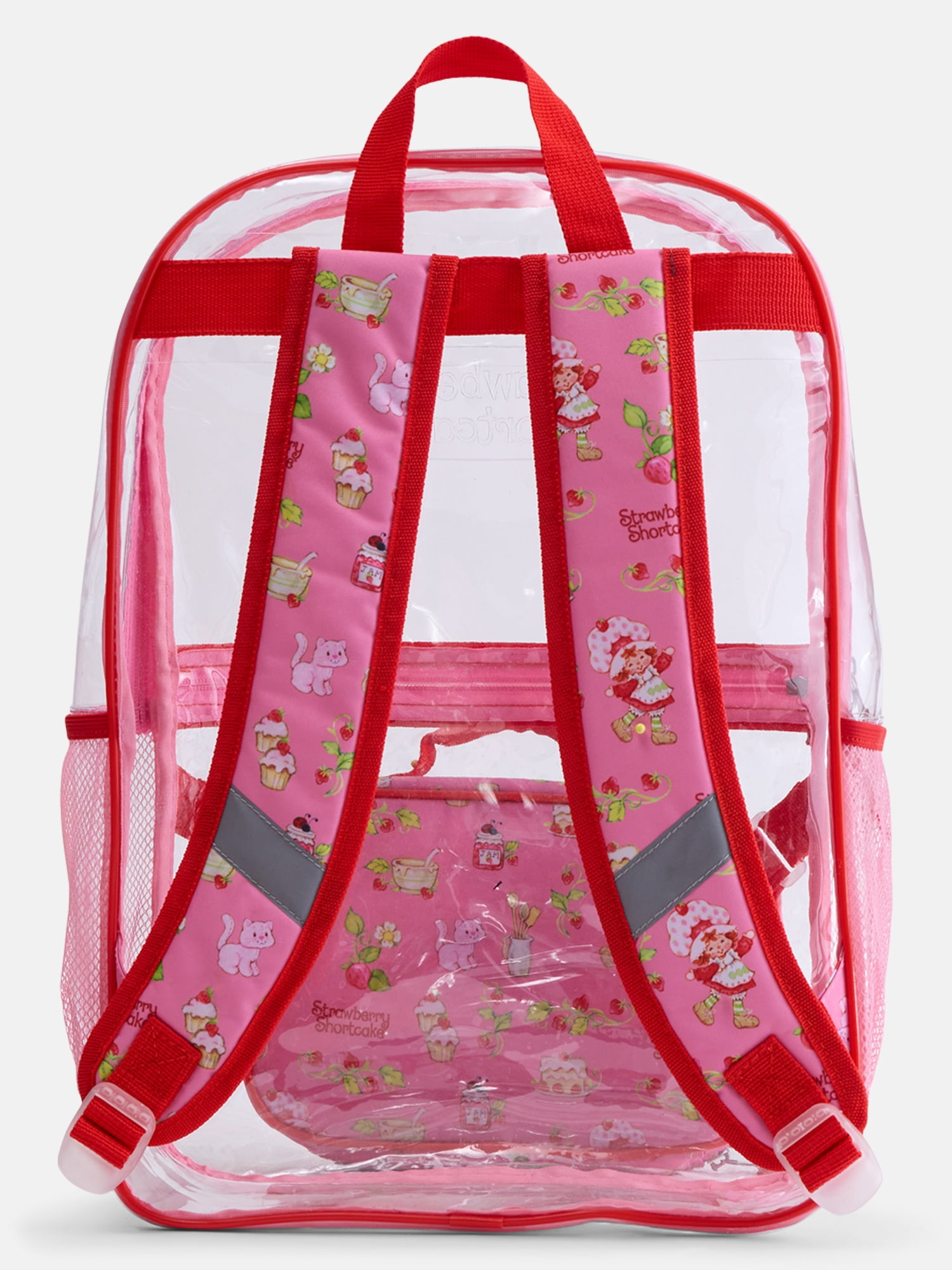 Strawberry Shortcake Kids’ Clear Backpack Set with Lunch Bag and Pencil Pouch, 3 Piece