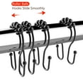 thumbnail image 2 of HVSEBOTO 12 Pack Brushed Matte Black Shower Curtain Ring Hooks, Easy Glide Metal Rollerball Double Shower Hook, 2 of 5