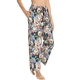 thumbnail image 2 of Uemuo Colorful Flowers Pattern Women's Wide Leg Palazzo Lounge Pants with Pockets Light Weight Loose Comfy Casual Pajama Pants-XX-Large, 2 of 9