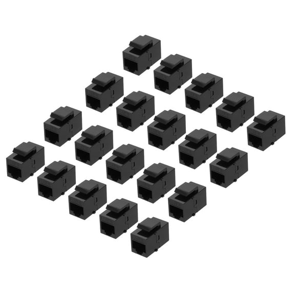 20 Pack Cat 6 Ethernet Coupler, RJ45 Cat6 Coupler Jacks Female to Female Ethernet Adapter, Black, 14x16x27mm