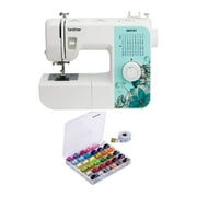 Brother SM3701 37-Stitch Sewing Machine with Bobbins and Sewing Threads Set