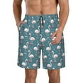 thumbnail image 1 of Balery Elegant Flamingo Traje de Baño Estilo Hawaiano para Hombre, Shorts de Secado Rápido con Bolsillos-Large, 1 of 6