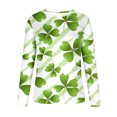 thumbnail image 5 of Pompotops T-shirts Décontractés à Manches Longues pour Femmes Imprimé St. Patrick Col Rond Chandail Tops Liquidation, 5 of 5