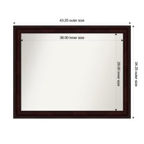 Amanti Art Custom Framed Wall and Bathroom Mirror (34.25 x 43.25 in.), Coffee Bean Brown Frame