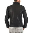 thumbnail image 3 of New Mens Leather Jacket Slim fit Biker Motorcycle Genuine lambskin jacket A108, 3 of 4